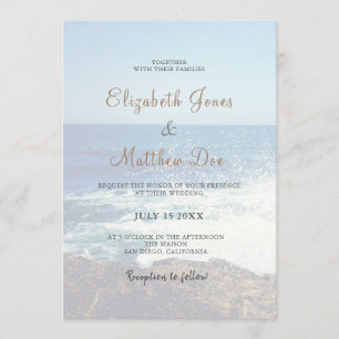 Invitation au mariage sur la plage/Mariage en bord