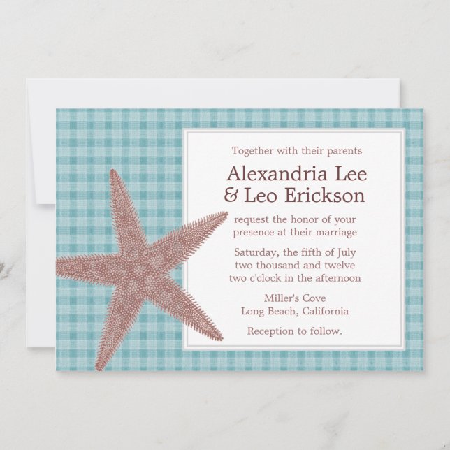 Invitation au mariage sur la plage - Vérificateurs (Devant)