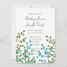 Invitation au mariage sur mesure de la flore verte