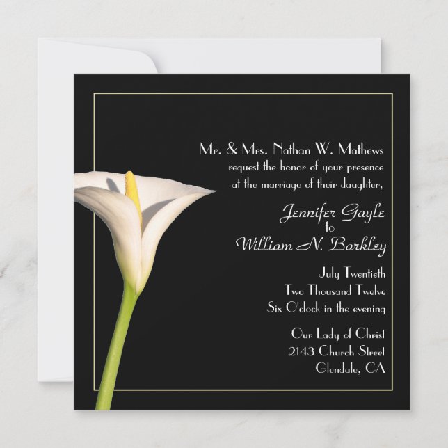 Invitation au mariage sur mesure Lily (Devant)