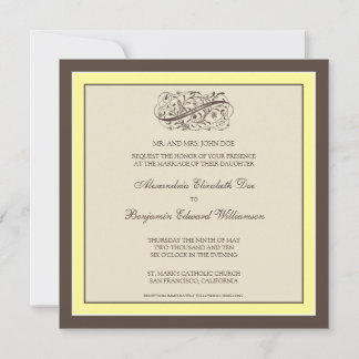 Invitation au mariage tout simple (canari)