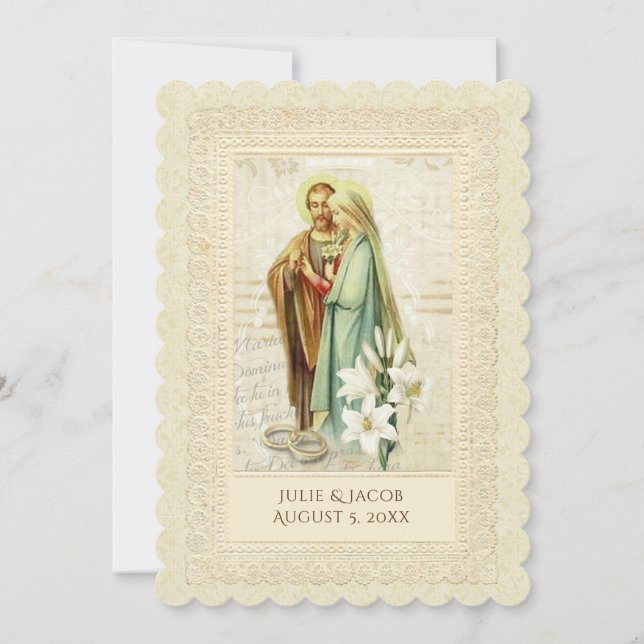 Invitation au mariage traditionnel catholique (Devant)