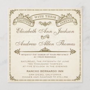 Invitation au mariage vintage