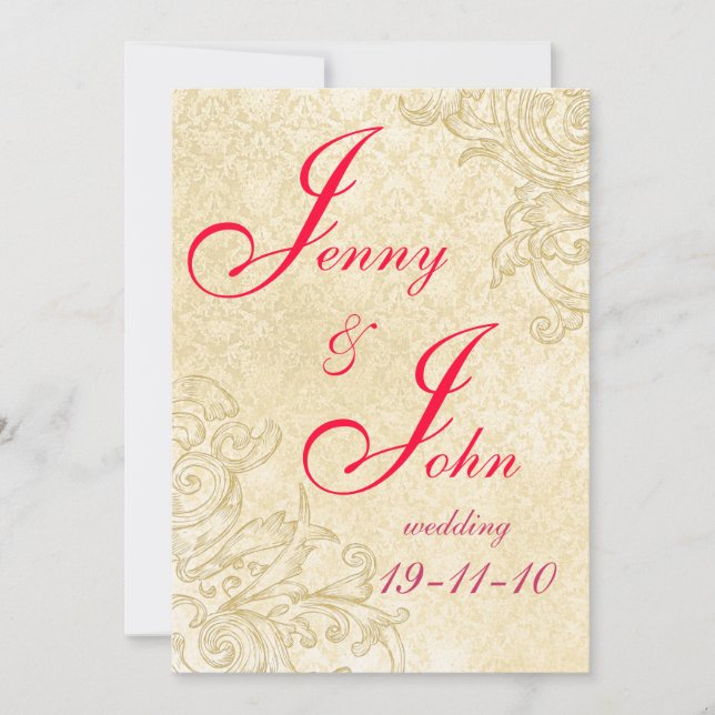 Invitation au mariage vintage (Devant)