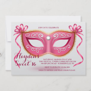 Invitation au masque rose