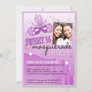 INVITATION AU MASQUÉRADE SWEET SIXTEEN