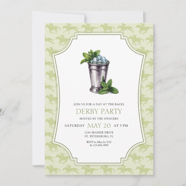 Invitation au Mint Julep de la Fête du Derby (Devant)