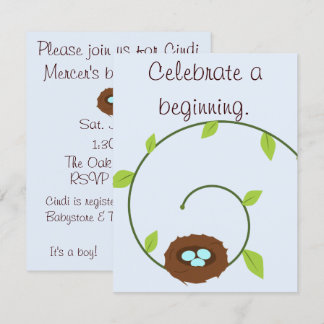 Invitation au nouveau Baby shower de début