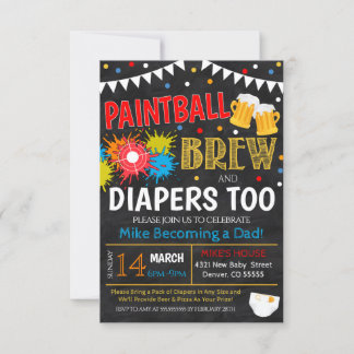 Invitation au Paintball et au Baby shower de la bi