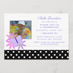 Invitation au papillon, aux fleurs et au Polka Dot