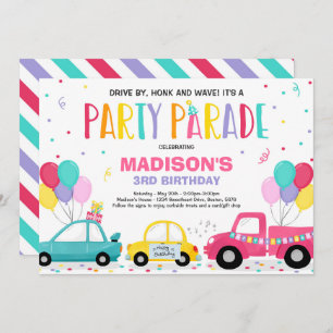 Invitation Au Parade D'Anniversaire Parade Rose