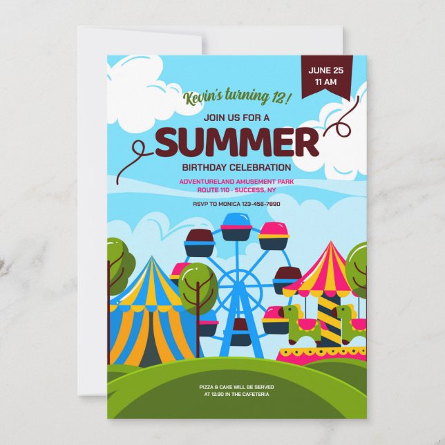 Invitation au Parc d'attractions Adventureland (Devant)