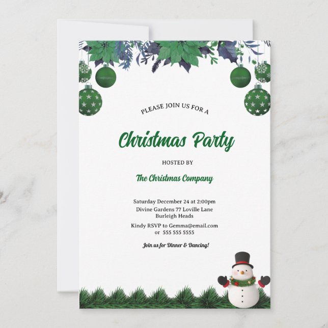 Invitation au Père Noël de la fête de Noël moderne (Devant)