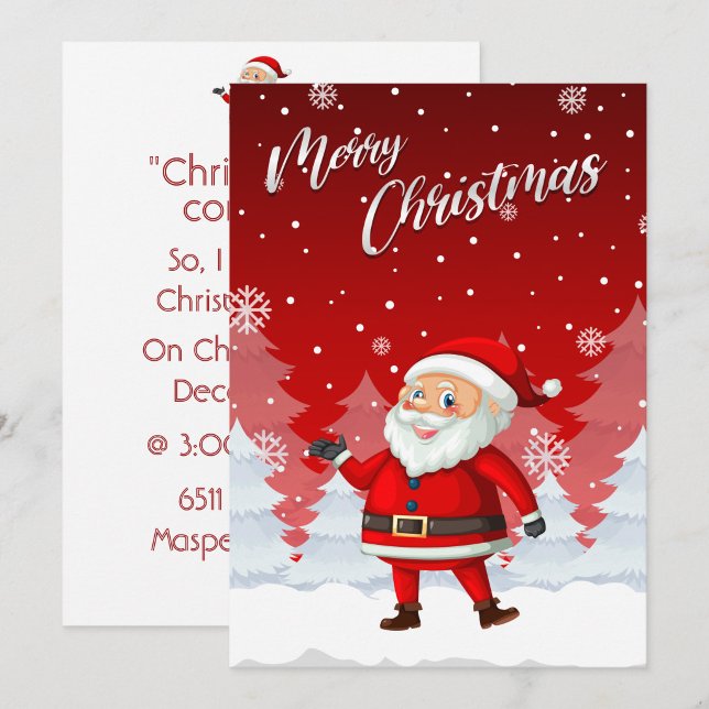 Invitation au Père Noël pour un Joyeux Noël ("Spread the joy of the season with this bright and jolly Santa invitation")