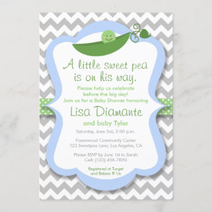 Invitation au petit Baby shower de pois doux