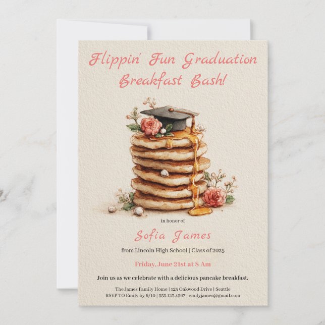 Invitation au petit-déjeuner de crêpes pour la cél (Devant)