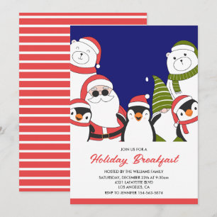 Invitation au petit-déjeuner de Noël Ours Santa Co