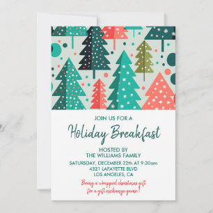 Invitation au petit-déjeuner de Noël sous la neige
