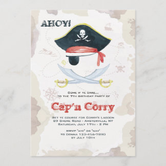 Invitation au pirate d'aquarelle
