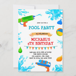 Invitation au pool de canons à eau