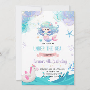Invitation au pool de Mermaid Unicorn