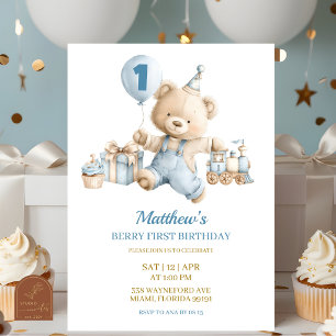 Invitation au premier anniversaire de Blue Bear Bo