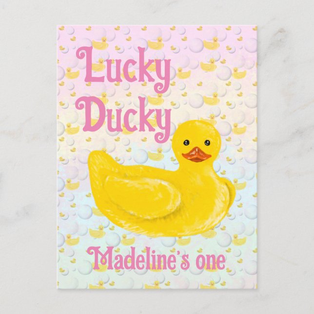 Invitation au premier anniversaire de Lucky Ducky (Devant)