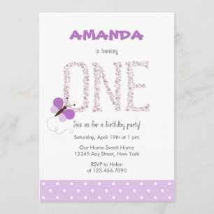 Invitation au premier anniversaire du papillon pou