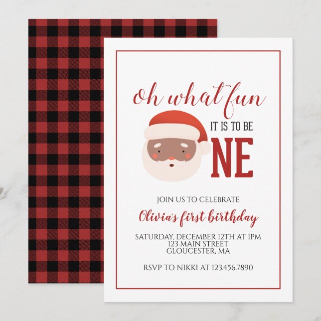Invitation au premier anniversaire du Père Noël de (Devant / Derrière)