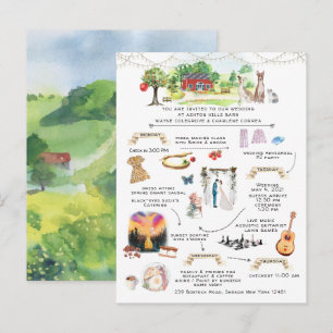 Invitation au programme du week-end de mariage à A