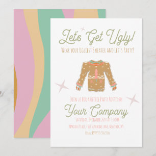 Invitation au pull moche de la fête de Noël rétro