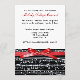 Invitation au récital de concert de musique classi