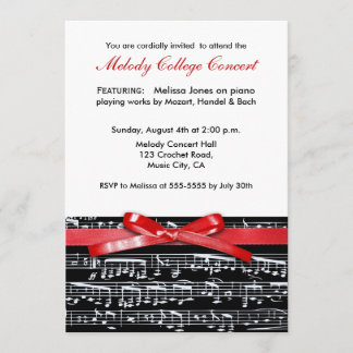 Invitation au récital de concert de musique classi