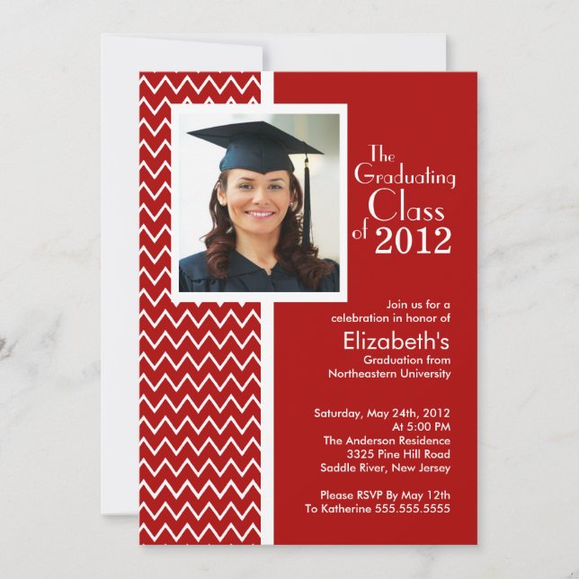 Invitation au Red Chevron Photo Graduation Party (Devant)