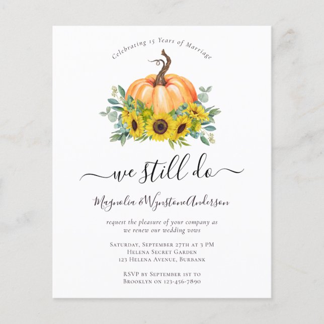 Invitation au renouvellement du Vow de Citrouille  (Devant)