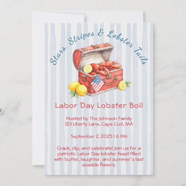 Invitation au Repas de Homard de la Fête du Travai (Devant)