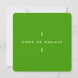Invitation au repas de mariage - Colorus Vert
