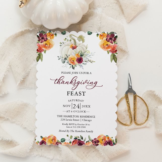Invitation au repas de Thanksgiving à la citrouill (Créateur téléchargé)