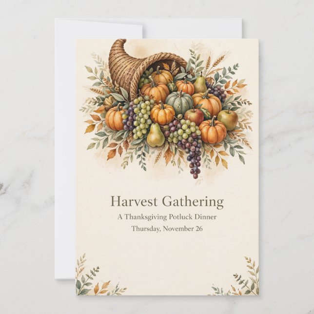 Invitation au repas de Thanksgiving et potluck de  (Devant)