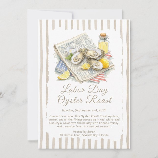 Invitation au Repas d'Huîtres de la Fête du Travai (Devant)