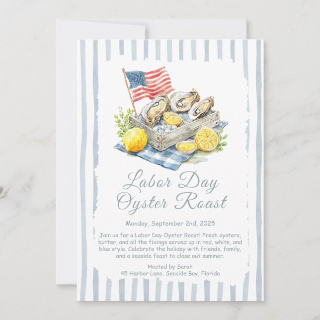Invitation au Repas d'Huîtres de la Fête du Travai (Devant)
