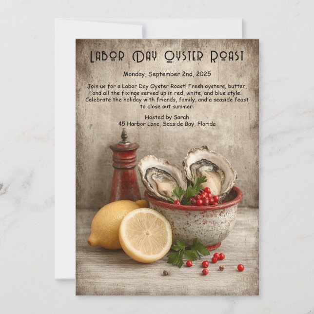 Invitation au Repas d'Huîtres de la Fête du Travai (Devant)
