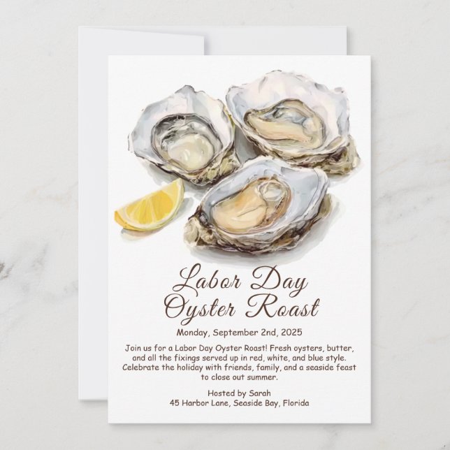 Invitation au Repas d'Huîtres de la Fête du Travai (Devant)