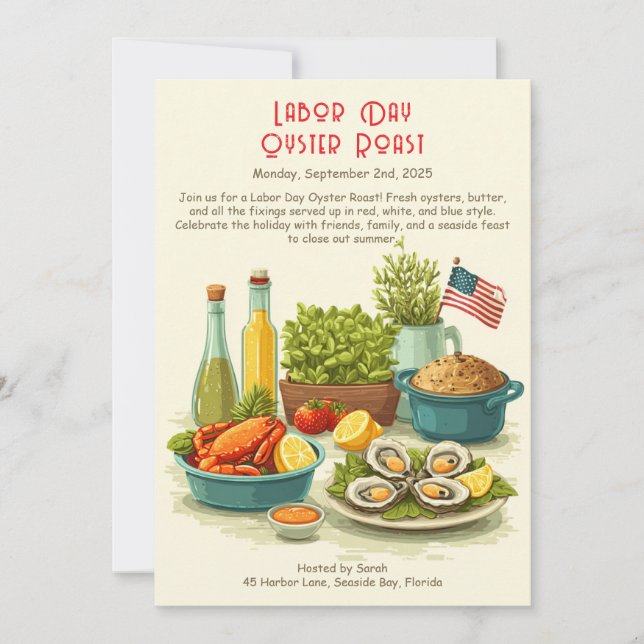 Invitation au Repas d'Huîtres de la Fête du Travai (Devant)