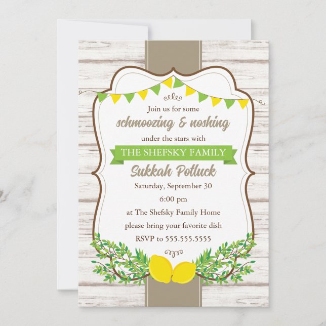 Invitation au repas-partage de la Sukkah Souccot (Devant)