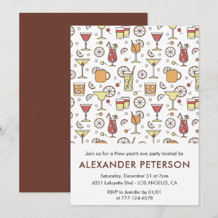 Invitation au réveillon du Nouvel An Motif de cock