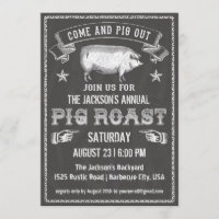 Invitation au rôti de porc Vintage Chalkboard