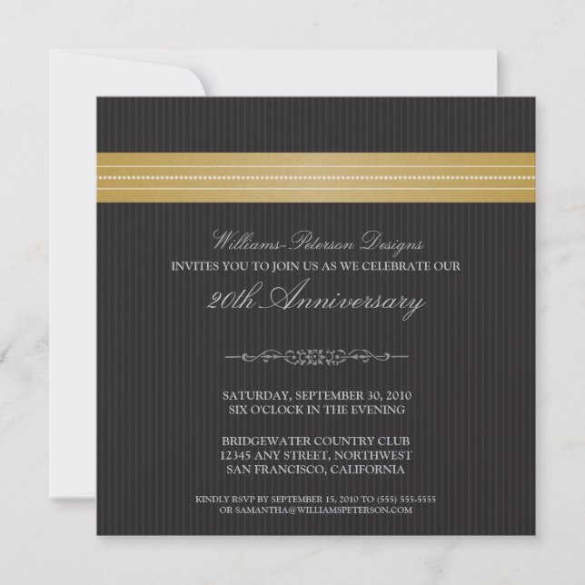 Invitation au ruban d'événements d'entreprise (or) (Devant)