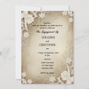 Invitation au ruban et à la dentelle à la partie d