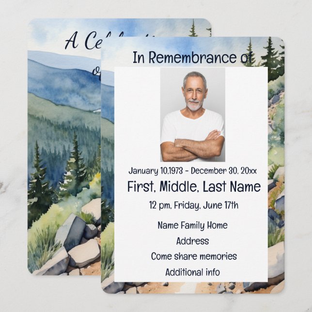 Invitation au service commémoratif aquarelle vélo  (Devant / Derrière)